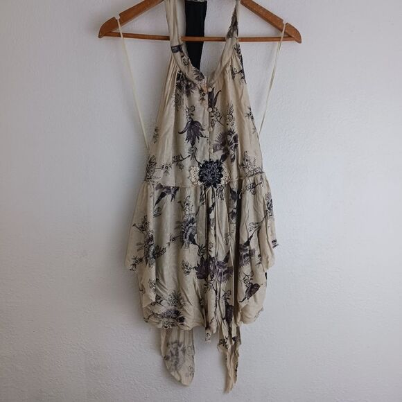 Free People halter neck open back sleeveless top size M. - Picture 1 of 10